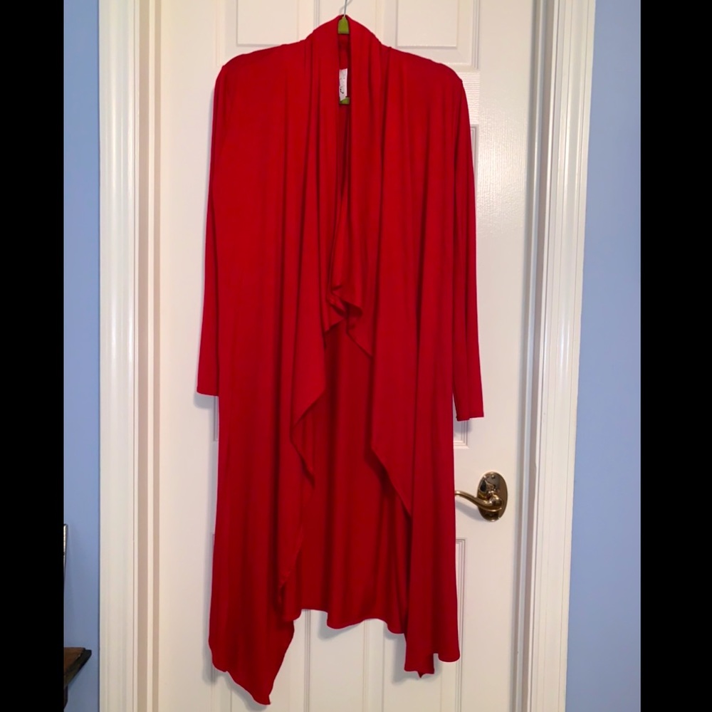Isaac Liev duster, red, M with side pockets!
